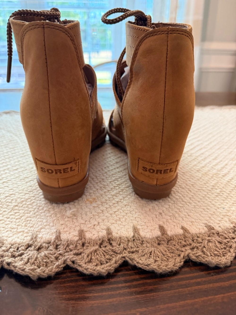 Sorel Women's Joanie II Lace Wedge Sandals Sz 9 - Picture 5 of 8